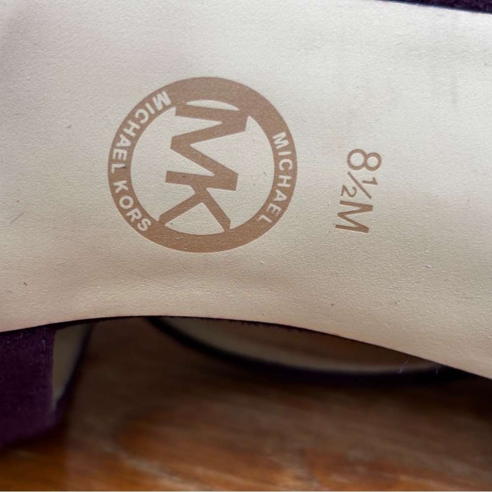 Michael Michael Kors Women’s 8.5 Chantelle Heel Stiletto Purple Velour Sandals - Picture 12 of 12